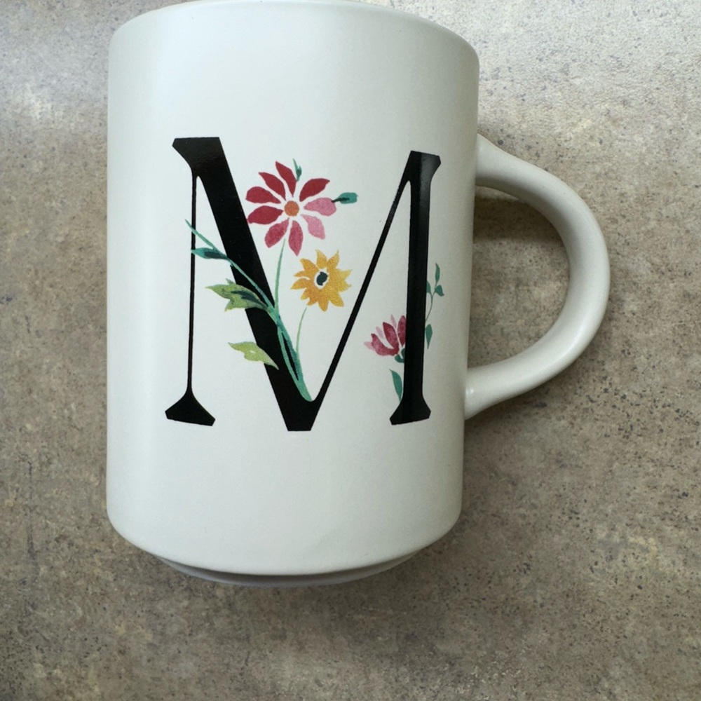 NWT Floral Monogram Mug - White